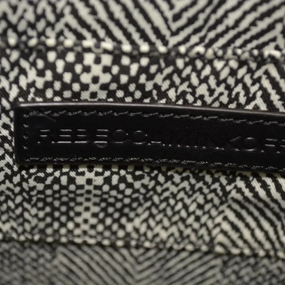 REBECCA MINKOFF COPENHAGEN BLACK/ WHITE PEBBLED LEATHER TOTE - Picture 12 of 16